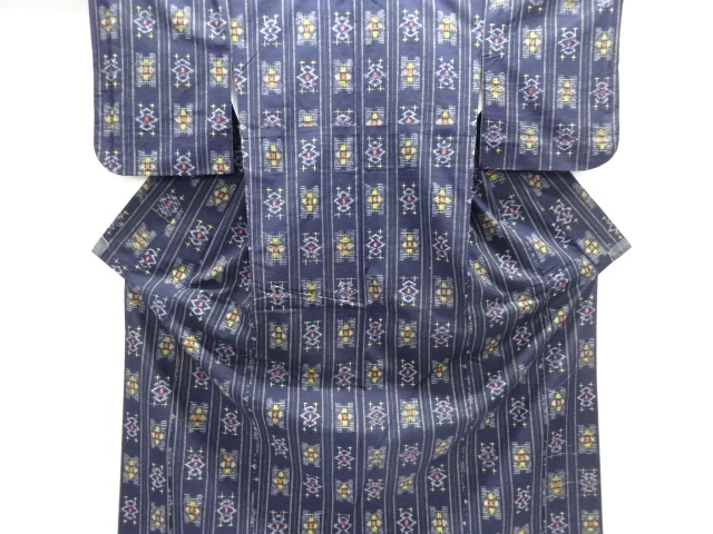 JAPANESE KIMONO / TSUMUGI / WOVEN FLOWER 